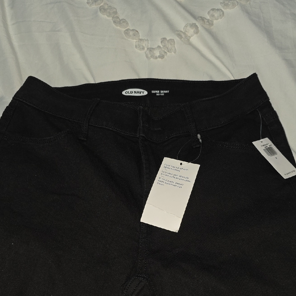 Old Navy Mid Rise Black Denim Jeans